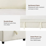 USTYLE Upholstery Sleeper Sectional Sofa With Storage Space, USB Port, 2 Cup Holders On Back Cushions
