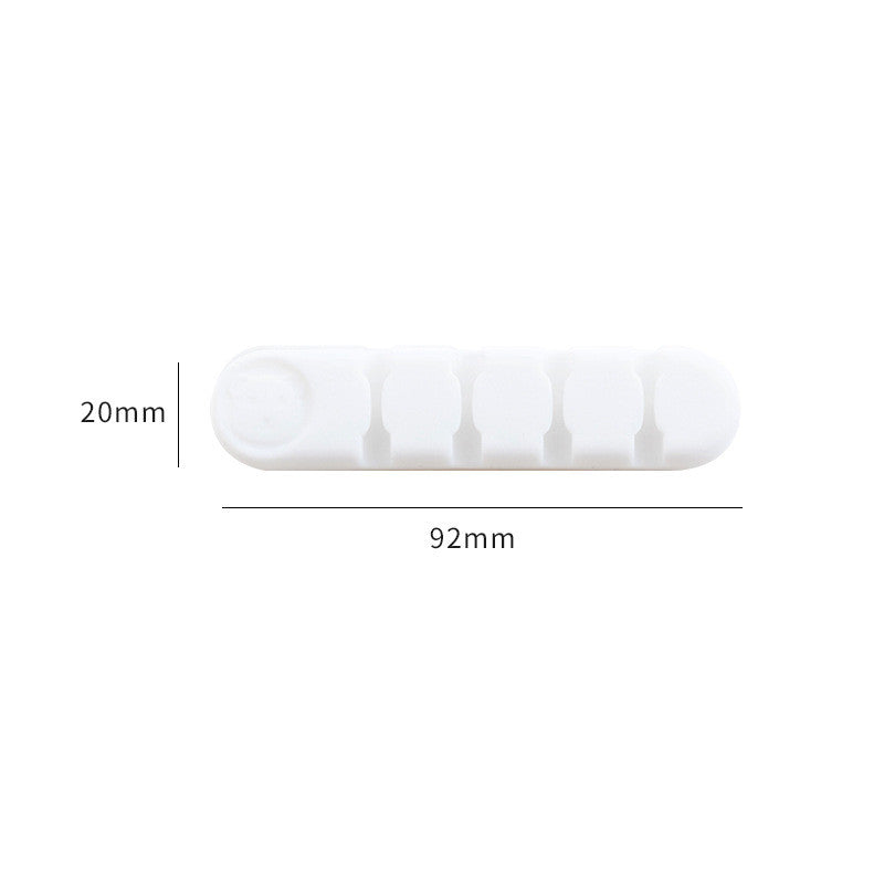 No Hole Punching Bear Pattern Silicone Data Cable Organizer