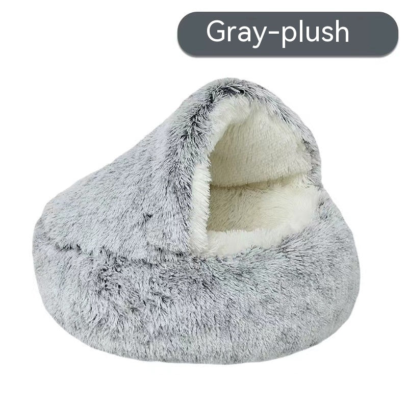 CozyNest Semi-Closed Cat Bed | All-Season Comfort for Small Dogs & Cats | Warm & Inviting Winter Retreat