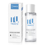 Tunmate glycolic acid toner set with white box and clear bottle, blue label