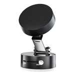 Black magnetic car phone holder base with foldable suction-cup mount