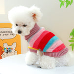 Colorful Stripes Pet Ring Sweater - Soft Comfort for Your Furry Friend
