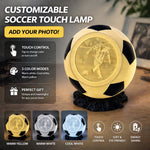 Soccer Photo Lamp, Custom Touch Night Light With 3 Color Modes, Football Lover Gift, Custom Picture LED Table Lamp