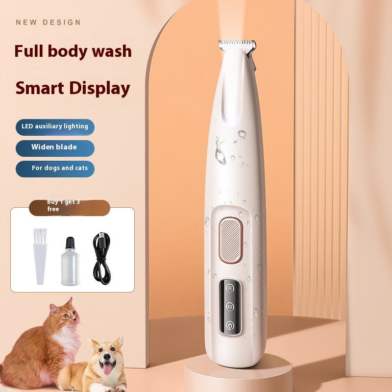 PetGroom Pro LED Paw Trimmer - Waterproof & Wide Blade Dog Clippers for Effortless Grooming
