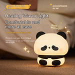 Luz de Noche LED de Panda, Lámpara de Noche de Silicona Linda, Recargable por USB, Lámpara de Noche Táctil para Dormitorio, Lámpara con Temporizador, Decoración, Regalo para Niños, Decoración del Hogar