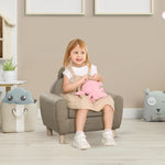 Kids Sofa Toddler Chair Children Armchair For Preschool Bedroom Playroom With Ear Modeling Wood Brown