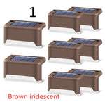 Nueva actualización Lámpara solar de valla LED impermeable Luces solares de cubierta Luz solar de paso al aire libre para escaleras de patio, camino de jardín, patio de paso