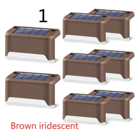 Nueva actualización Lámpara solar de valla LED impermeable Luces solares de cubierta Luz solar de paso al aire libre para escaleras de patio, camino de jardín, patio de paso