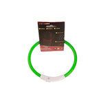 Rechargeable LED flashing pet collar, green ring with white control strip