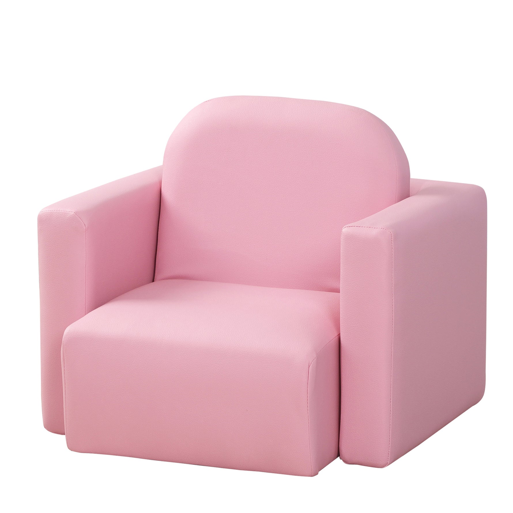 Sofá Sillón Infantil 2 en 1, 48 x 44 x 41 cm, para Sala de Juegos, Rosa