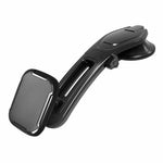 Rotatable car phone mount cradle with suction cup base and side grips, black