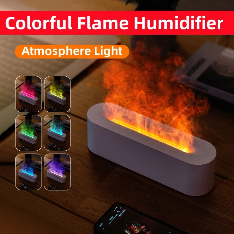 Difusor de aroma de llama, humidificador de aire, pulverizador ultrasónico de niebla fría, lámpara de aceite esencial led, difusor de fuego realista
