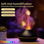 Nuevo difusor de aroma de llama volcánica, lámpara de aceite esencial de 130 ml, humidificador de aire portátil USB con luz nocturna de color, nebulizador y luz LED