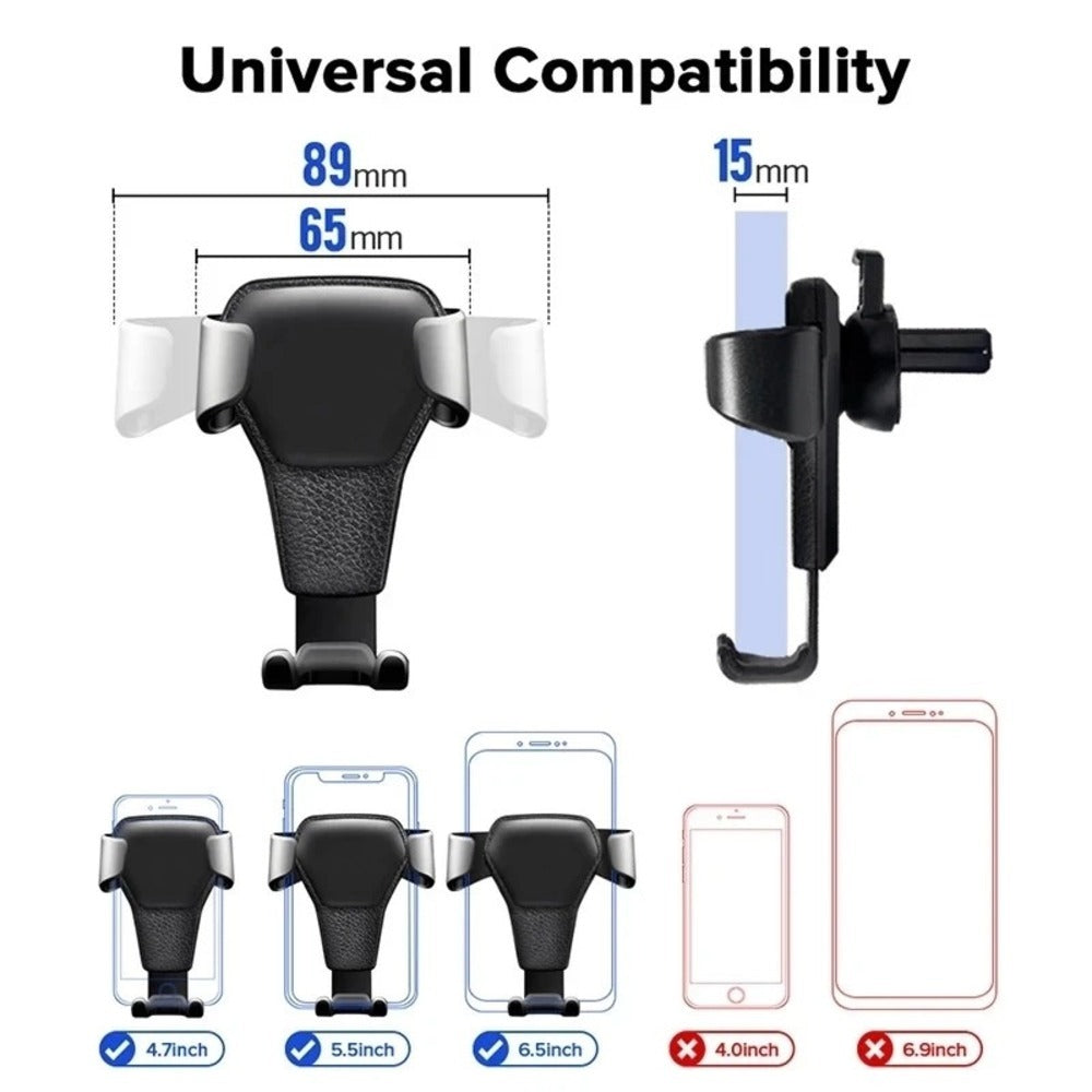 Soporte Universal de Gravedad para Teléfono, Montaje para Rejilla de Ventilación de Coche, Soporte de Metal para Móvil, Soporte GPS para Smartphone, Soporte de Cuna para Rejilla de Ventilación para Teléfono Móvil