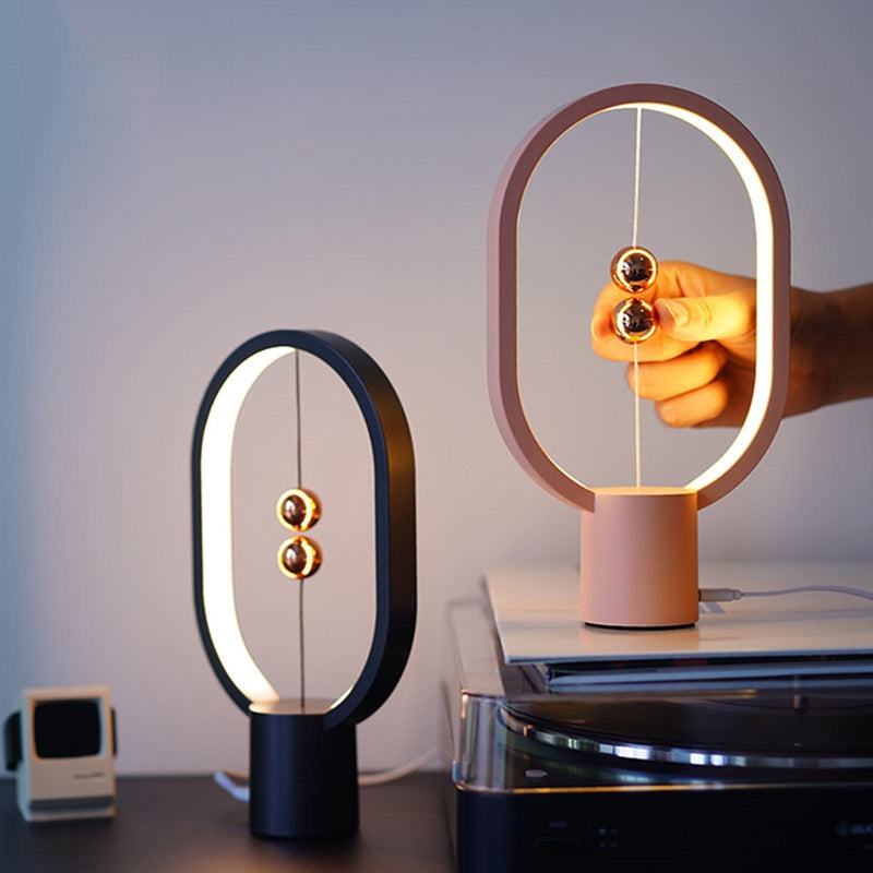 Mini Lámpara de mesa LED con interruptor magnético inteligente USB suspendida para dormitorio con ambiente