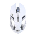 White gaming mouse top view with subtle dark detailing and LED accents