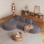 Modern Curved Sofa ,Chenille Upholstered Sectional Sofa Couch Set,Modular 108.5 L Shaped Sectional Living Room Sofa Set With 3 Pillows,Free Combination Sofa Couch For Living Room,Bedroom
