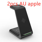 Black wireless charger stand for phone with circular top charging pad