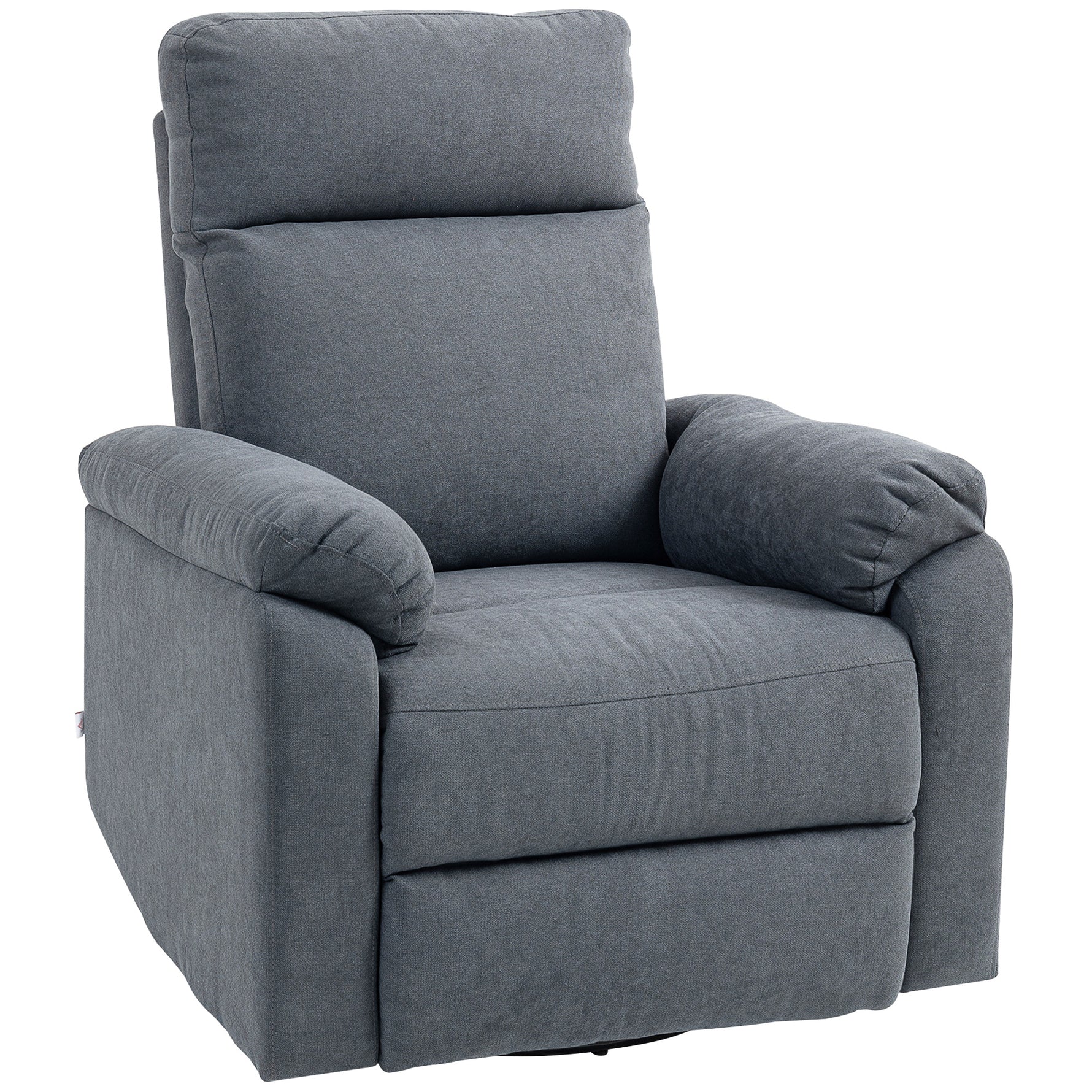 Sillón reclinable giratorio ancho – Balancín 360°, resortes ensacados, gris