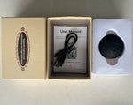 Mini GPS tracker with strong magnet boxed set, user manual card and black circular device