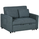 Loveseat Sofa Bed – Click-Clack Convertible Settee, Charcoal Grey