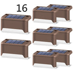 Nueva actualización Lámpara solar de valla LED impermeable Luces solares de cubierta Luz solar de paso al aire libre para escaleras de patio, camino de jardín, patio de paso