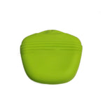 Green silicone treat waist bag with snap-closure lid