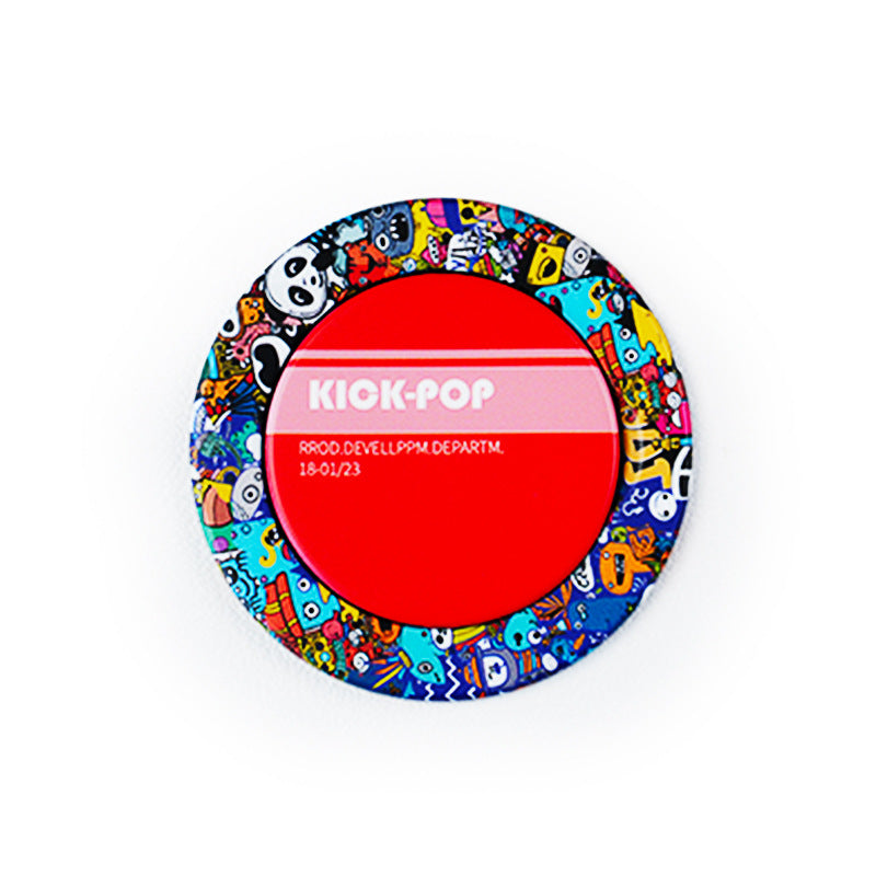 Magnetic phone holder with red center and colorful character ring
