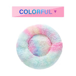 Fluffy Donut Dog Bed | Cozy Plush Cushion for Small & Large Pets | Washable & Calming Design