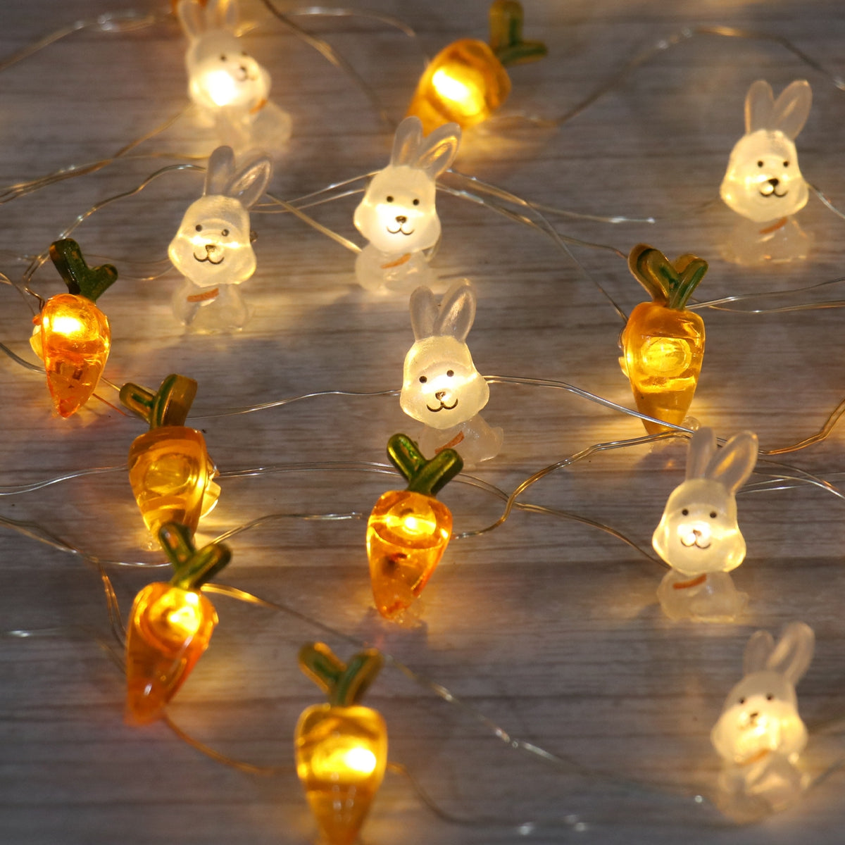Guirlandes lumineuses LED de Pâques Lapin de Pâques Décoration pour la maison Carotte Lapin Fée Lumière Fournitures Joyeuses Pâques Cadeaux Faveur de fête
