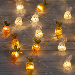 Easter LED Bunny String Lights Easter Decoration For Home Carrot Rabbit Fairy Light Supplies Happy Easter Gifts Party Favor