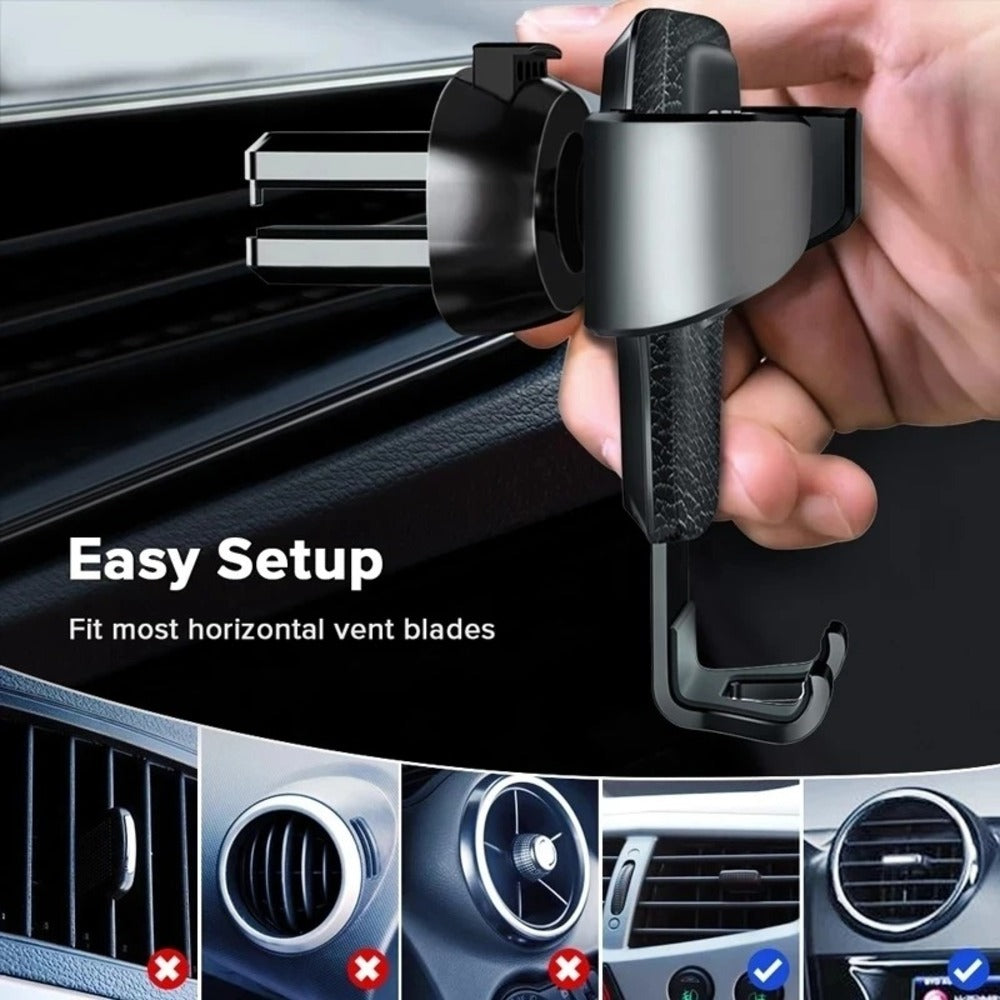 Soporte Universal de Gravedad para Teléfono, Montaje para Rejilla de Ventilación de Coche, Soporte de Metal para Móvil, Soporte GPS para Smartphone, Soporte de Cuna para Rejilla de Ventilación para Teléfono Móvil