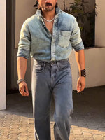 Light Blue Denim Button-Down Shirt - Effortless Style & Comfortable Fit by [Brand Name]