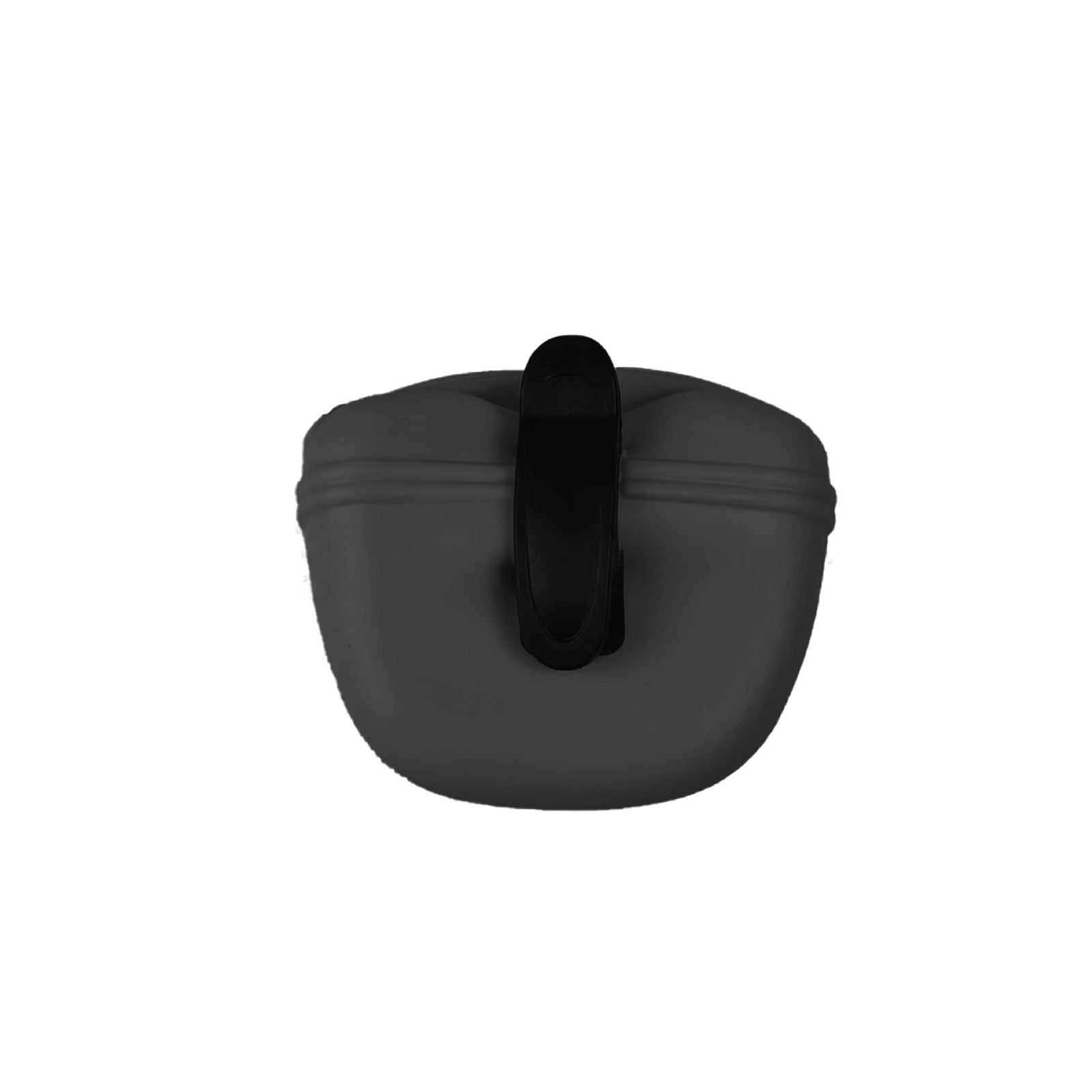 Black silicone pet treat waist bag with attached loop handle