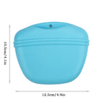 Light blue silicone pet treat waist bag, compact and rounded