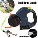 PawPal Retractable Dog Leash for Small Dogs - Reflective, 360° Swivel, Dual Lead with Lights