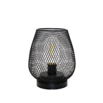 Lámpara de mesa retro de hierro forjado con batería, luz nocturna hueca con diseño de jaula de pájaros, lámpara de lectura de escritorio, decoración para dormitorio, mesita de noche y hogar