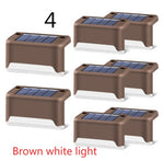 Nueva actualización Lámpara solar de valla LED impermeable Luces solares de cubierta Luz solar de paso al aire libre para escaleras de patio, camino de jardín, patio de paso