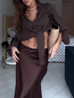 Brown Loose Casual Shirt – Regular Fit, Breathable Polyester