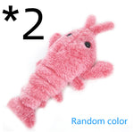 Electric Jumping Shrimp Cat Toy – USB Rechargeable Plush Lobster