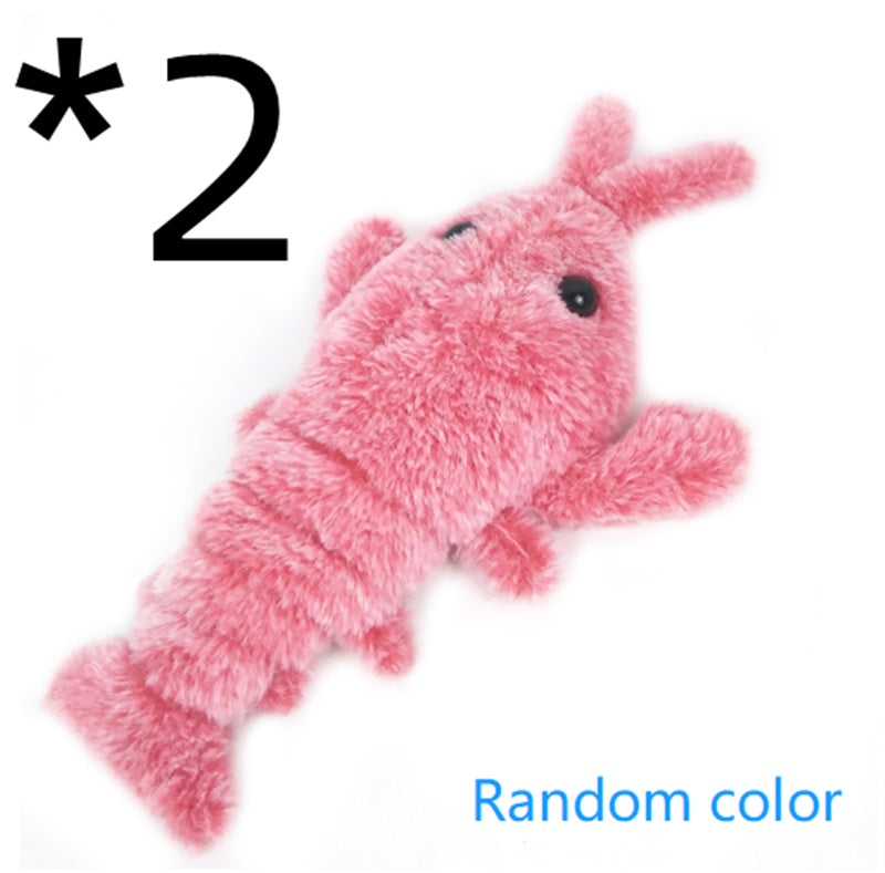 Electric Jumping Shrimp Cat Toy – USB Rechargeable Plush Lobster