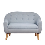 2-Seat Kids Sofa, Toddler Sofa Couch, Linen-Like Fabric & Wood Frame Sofa Chair for Ages 3-7, 11" High Seat, Gray
