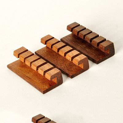 Desktop Wire Storage Box Solid Wood Organizer Data Charging Cable Fixing Device