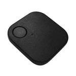 Black square anti-lost finder patch with round button and small indicator dot