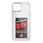 White phone case with square camera cutout and Individuality DIY front display panel