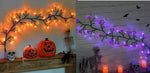 Guirnalda de luces LED de sauce de Halloween con motivos de murciélago y calabaza para decoración interior y exterior de fiestas y casas