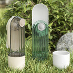 2-in-1 pet bottle pair, green and white, with flip drinking cup