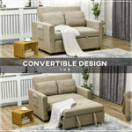 Loveseat Sofa Bed – Click-Clack Convertible Settee, Light Brown
