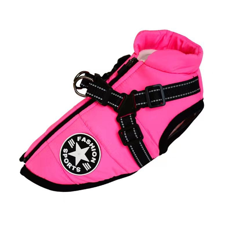 Fleece-Lined Reflective Dog Cotton-Padded Winter Coat