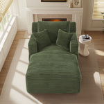 Indoor Single Chaise Sofa, Modern Corduroy Upholstery, No Assembly Required,Comfy Sleeper For Living Room,Office,Apartment